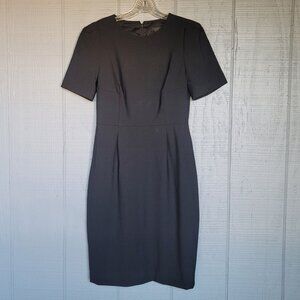 J. Crew Kelsey Short-Sleeve Sheath Wool Blend Black Dress. Size 2
